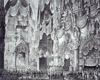 I. Ferdinánd (1793-1875) megkoronázása a milánói dómban alkotó: Alessandro (after) Sanquirico
