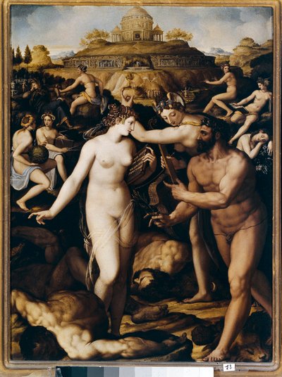 Herkules és a múzsák (Festészet alkotó: Alessandro Allori