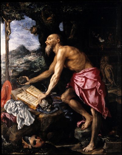 Bűnbánó Szent Jeromos alkotó: Alessandro Allori