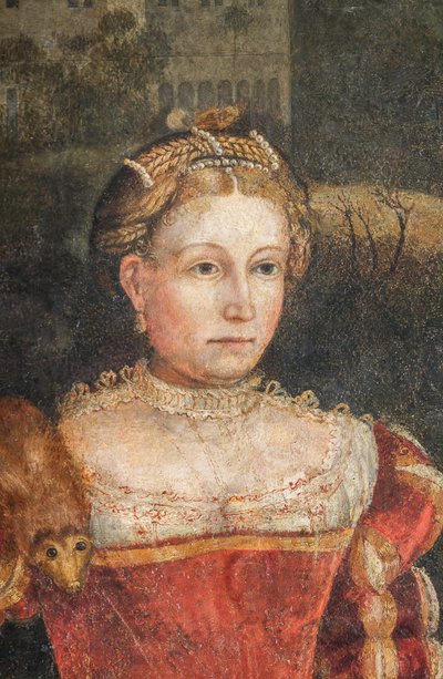 Nemesasszony portréja, a Nemes Hölgyek Kisszobájának részlete (olaj, vászon a falakra ragasztott) alkotó: Alessandro Bonvicino Moretto