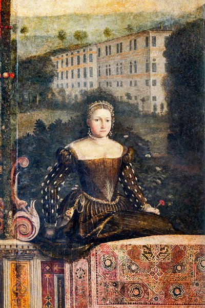 Nemesasszony portréja, a Nemes Hölgyek Kisszobájának részlete (olaj, vászon a falakra ragasztott) alkotó: Alessandro Bonvicino Moretto