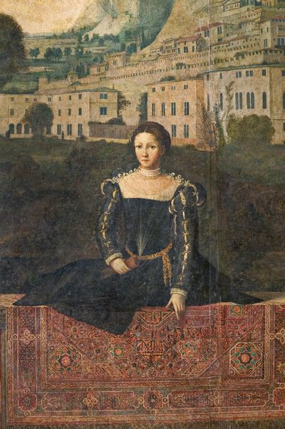 Nemesasszony portréja, a Nemes Hölgyek Kisszobájának részlete (olaj, vászon a falakra ragasztott) alkotó: Alessandro Bonvicino Moretto