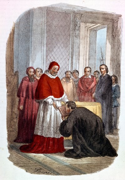 VII. Kelemen (1478-1534, Jules de Medicis) elfogadja Niccolo di Bernardo dei Machiavelli (Nicolas Machiavel) "Istorie Fiorentine" dedikálását alkotó: Alessandro Focosi