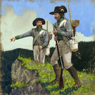 Az osztrák perlustráció úttörői, 1809 körül, 2018 alkotó: Alessandro Lonati