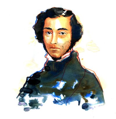 Charles-Alexis-Henri Clerel de Tocqueville (1805-59) - Alexis de Tocqueville (Alexis Charles Henri Cleral de Tocqueville) (1805-1859) francia történész és politikus portréja alkotó: Alessandro Lonati