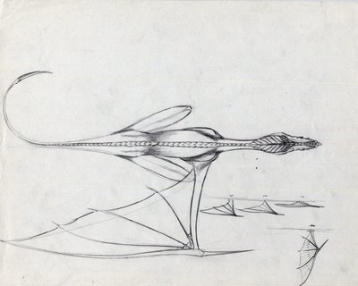 Legendás állat fantázia-illusztrációhoz: tanulmány egy sárkányhoz Alessandro Lonati rajza alkotó: Alessandro Lonati