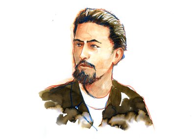 Anton Csekov portréja (Csehov vagy Csehov alkotó: Alessandro Lonati