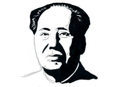 Mao Ce-tung kínai kommunista forradalmár és a Kínai Népköztársaság alapító atyja portréja alkotó: Alessandro Lonati