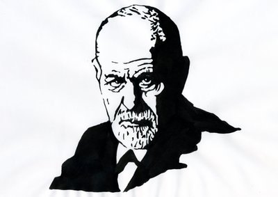 Sigmund Freud (1856-1939), osztrák pszichiáter portréja (Sigmund Freud osztrák neurológus és a pszichoanalízis atyjának portréja) - Alessandro Lonati illusztrációja alkotó: Alessandro Lonati