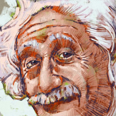 Albert Einstein tudós portréja (illusztráció) alkotó: Alessandro Lonati