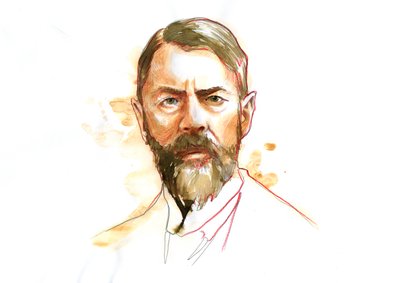 Max Weber német szociológus (1864-1920) portréja (Max Weber német szociológus, filozófus, jogász és politikai közgazdász) alkotó: Alessandro Lonati
