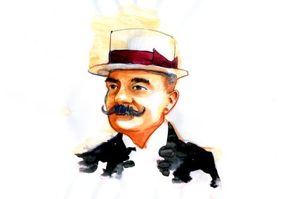 Emilio Salgari (1863-1911) olasz író portréja alkotó: Alessandro Lonati