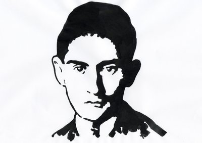 Franz Kafka (1883-1924) prágai író portréja (Franz Kafka német nyelvű regényíró portréja) alkotó: Alessandro Lonati