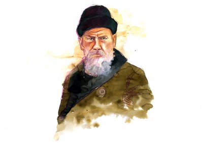 Lev Nikolajevics (Leo vagy Leon Tolsztoj) orosz író (Tolsztoj) (1828-1910) portréja (Lev N Tolsztoj szerző portréja) alkotó: Alessandro Lonati