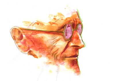 Hermann Hesse író portréja (1877-1962) Rajz alkotó: Alessandro Lonati