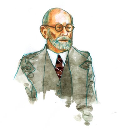 Sigmund Freud (1856-1939) neurológus és pszichiáter portréja alkotó: Alessandro Lonati