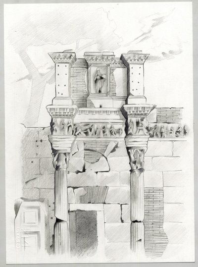 A római kor romjai Rómában, Forum (foro romano) Alessandro Lonati rajza. alkotó: Alessandro Lonati