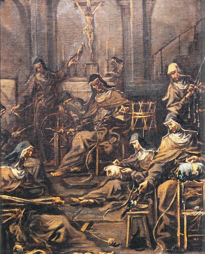 Apácák fonása és hímzése, Alessandro Magnasco, Lissandrino (1667-1749) alkotó: Alessandro Magnasco