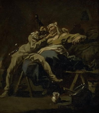 Pulcinella és Colombina alkotó: Alessandro Magnasco