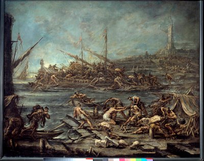 A galeriánusok beszállása a Genes kikötőjében Alessandro Magnasco (1667-1749) festménye. Homályos. 1,16 x 1,42. Bordeaux, Szépművészeti Múzeum alkotó: Alessandro Magnasco