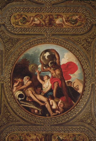 A csillagászat allegóriája, a könyvtár mennyezetéről, 1635 alkotó: Alessandro Padovanino