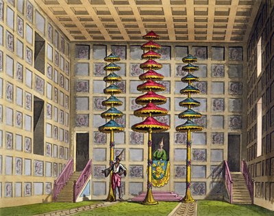 Audience Hall, Cochin Kína, 88. tábla Jules Ferrario "Le Costume Ancien et Moderne" című művéből, Gaetano Zancon (1771-1816) metszete, kiadva az 1820-30-as években. alkotó: Alessandro Sanquirico