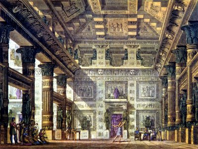 Táncjelenet az ókori Egyiptomban, Memphisben alkotó: Alessandro Sanquirico