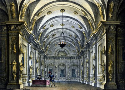 Sanquirico szcenográfiája Gaetano Donizetti (1797-1848) „Anna Bolena” című operájához a milánói Teatro Carcanóban. alkotó: Alessandro Sanquirico