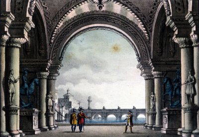 Sanquirico szcenográfiája Vincenzo Bellini „Bianca és Fernando” című operájához alkotó: Alessandro Sanquirico