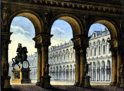 Sanquirico szcenográfiája Gaetano Donizetti operájához: „” Ugo, Párizs grófja ”” ”. 1832. alkotó: Alessandro Sanquirico