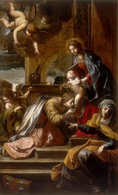 Szent Katalin misztikus házassága, Alessandro Tiarini alkotása, a modenai Galleria Estense-ben konzervált alkotó: Alessandro Tiarini