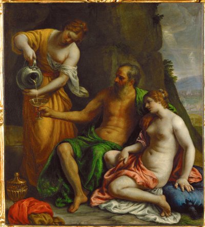 Lót és lányai alkotó: Alessandro Turchi