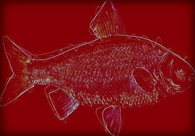 Fish V, 2020 (vegyes technika) alkotó: Alex Caminker