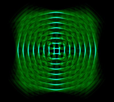 optikai geometria zöld színben, 2017, (vegyes technika) alkotó: Alex Caminker
