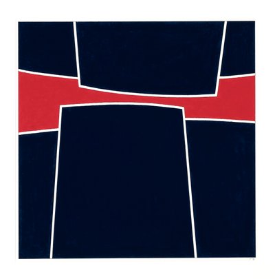 Pressure Blue on Red, 2023 (zománc a kártyán) alkotó: Alex Dunn