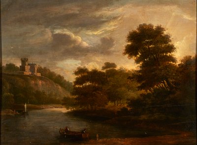 Folyói táj (olaj a panelen) alkotó: Alexander (follower of) Nasmyth