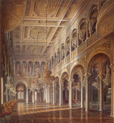 A Kis Remete belső terei, a Pavilon terem, XIX. század közepe. alkotó: Alexander Chrisophorovich Kolb
