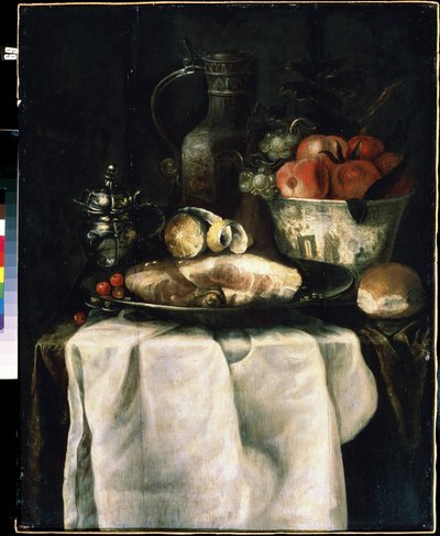 Reggeli sonkával (Reggeli sonkával). Alexandre Coosemans festménye (1627-1689) alkotó: Alexander Coosemans