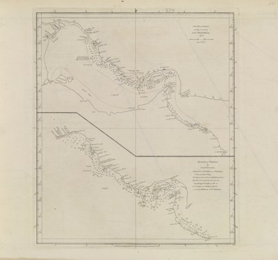 Plans of Ports, Dalrymple, Alexander published in 1791 ID Number 41167-2001 A Perzsa-öböl egy részének síkbeli térképe, részben javítva Edward Harvey hadnagy által 1778-ban. alkotó: Alexander Dalrymple