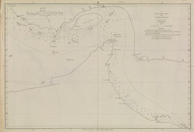 Plans of Ports, Dalrymple, Alexander published in 1791 ID Number 41167-2001 A Perzsa-öböl egy részének síkbeli térképe, részben javítva Edward Harvey hadnagy által 1778-ban. alkotó: Alexander Dalrymple