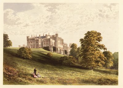 Lambton kastély, Durham megye, Anglia. ,1880 (metszet) alkotó: Alexander Francis (after) Lydon