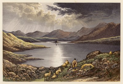 Skót Loch Scenery: Loch Doon (színes litográfia) alkotó: Alexander Francis (after) Lydon