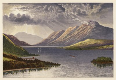 Skót Loch Scenery: Loch Lomond (színes litográfia) alkotó: Alexander Francis (after) Lydon