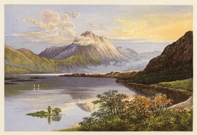 Skót Loch Scenery: Loch Maree (színes litográfia) alkotó: Alexander Francis (after) Lydon