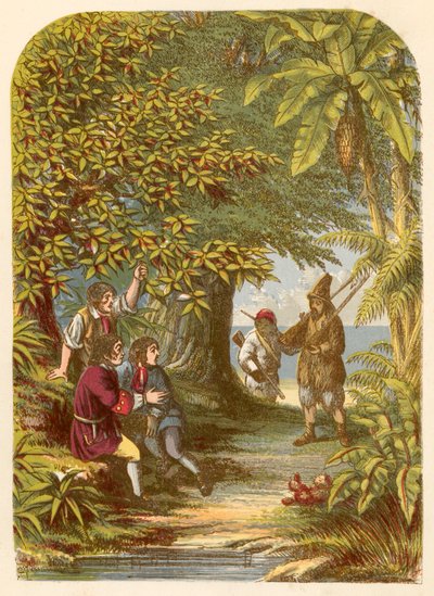 Robinson Crusoe meglepi a három angolt alkotó: Alexander Francis Lydon