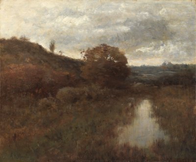 Őszi táj és medence alkotó: Alexander Helwig Wyant