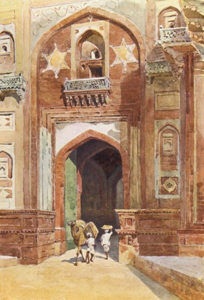 Agra erőd, a Delhi-kapun belül (színes litó) alkotó: Alexander Henry Hallam Murray