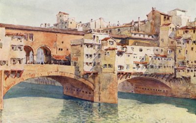 Firenze, Ponte Vecchio (színes litó) alkotó: Alexander Henry Hallam Murray