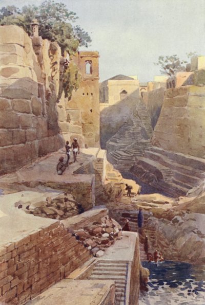 A tank a Dargah hátán, Ajmere (színes litó) alkotó: Alexander Henry Hallam Murray