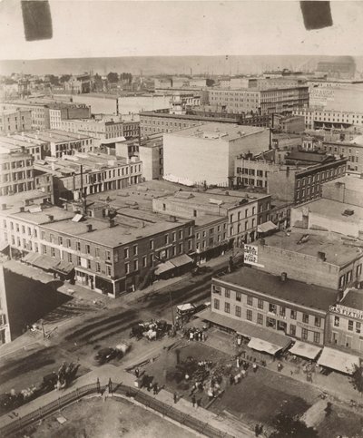 Kilátás északkeletre a chicagói bíróság kupolájából, 1858 alkotó: Alexander Hesler